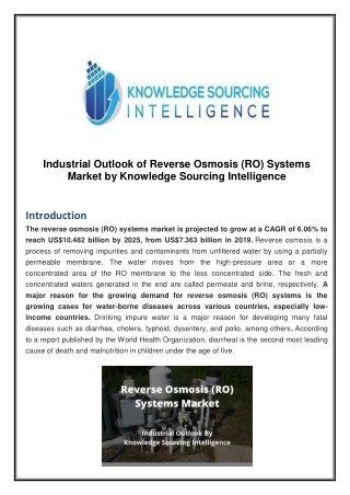 Industrial Outlook of Reverse Osmosis (RO) Systems Market by Knowledge Sourcing