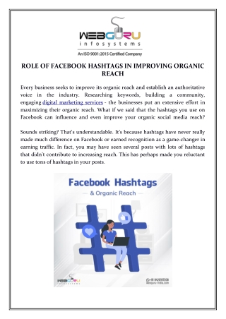 Role of Facebook Hashtags in Improving Organic Reach