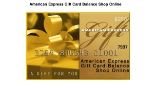 American Express Gift Card Balance Shop Online