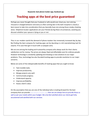 Tracking apps at the best price guaranteed