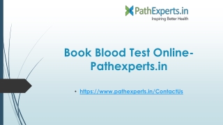 Book blood Test Online-Pathexperts.in