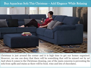 Buy Aquaclean Sofa this Christmas – Add Elegance While Relaxing