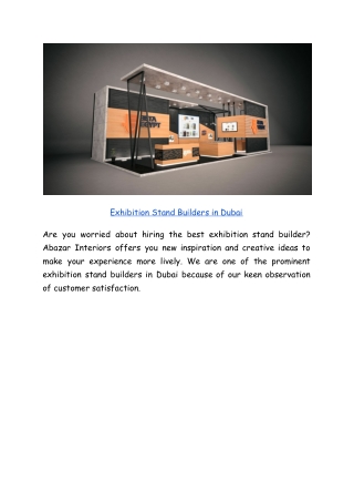 Exhibition  Stand Builders in Dubai