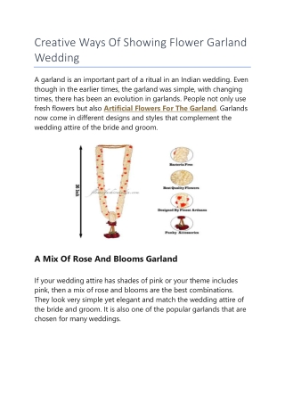 Creative Ways Of Showing Flower Garland Wedding