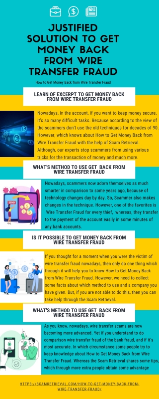 Justified Solution to Get Money Back from Wire Transfer Fraud