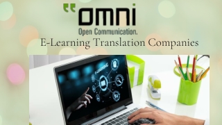 E-Learning Translation Companies-Quality Service From Omni