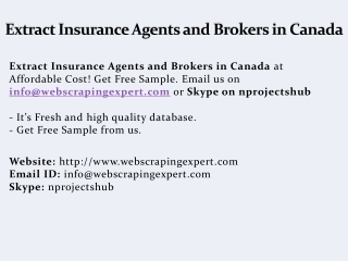 Extract Insurance Agents and Brokers in Canada