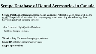 Scrape Database of Dental Accessories  in Canada