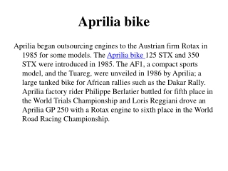 Aprilia bike
