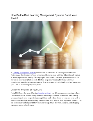 How Do the Best Learning Management Systems Boost Your Profit?