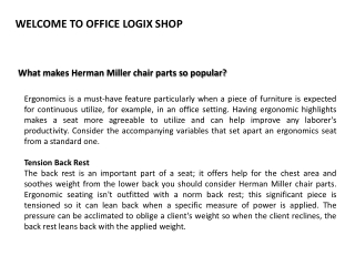 What makes Herman Miller chair parts so popular