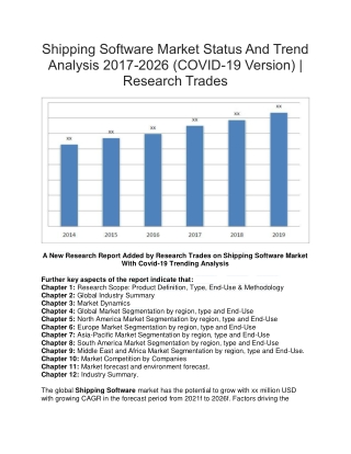 Shipping Software Market Status And Trend Analysis 2017-2026 (COVID-19 Version) | Research Trades