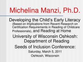 Michelina Manzi, Ph.D.