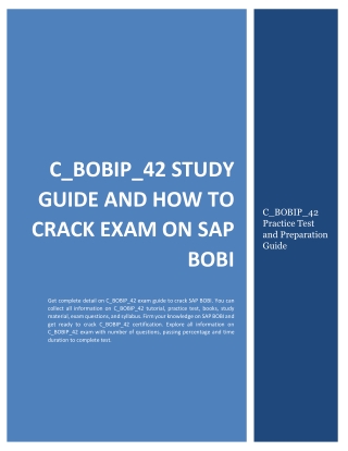 C_BOBIP_42 Study Guide and How to Crack Exam on SAP BOBI