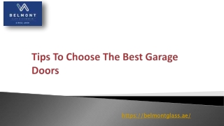 Tips To Choose The Best Garage Doors