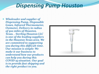 Dispensing Pump Houston