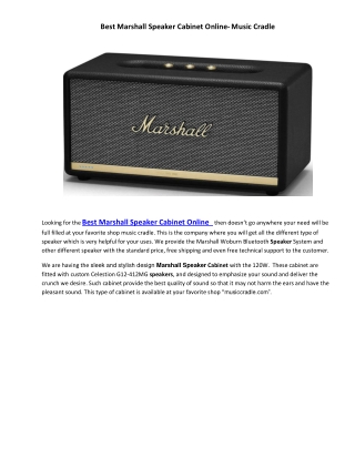 Best Marshall Cabinet Online- Music Cradle