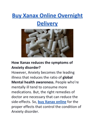 Buy Xanax Online Overnight Delivery