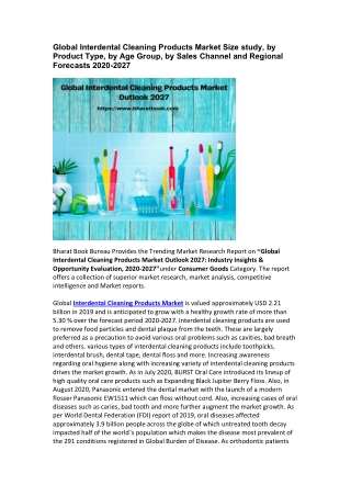 Global Interdental Cleaning Products Market Size study, by Product Type, by Age Group, by Sales Channel and Regional For