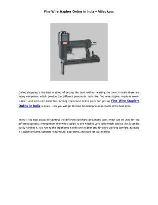 Fine Wire Staplers Online in India – Miles kgoc