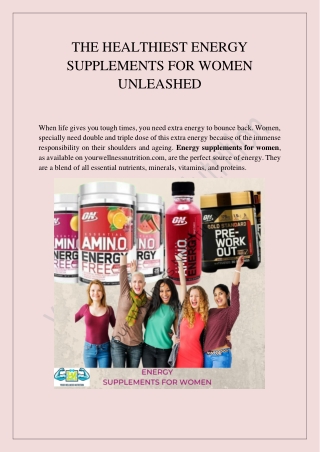 THE HEALTHIEST ENERGY SUPPLEMENTS FOR WOMEN UNLEASHED