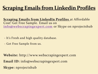 Scraping Emails from Linkedin Profiles