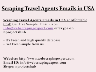 Scraping Travel Agents Emails in USA