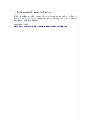 Hire Top Augmented Reality Android Development Services