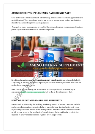 Amino energy supplements