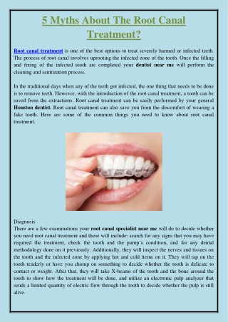 5 Myths About The Root Canal Treatment?