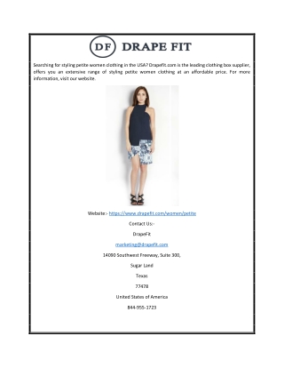 Stylish Petite Clothing in USA | Drapefit.com