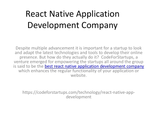 React Native Application Development Company