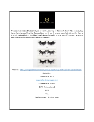 Shop Eyelash Extensions in Atlanta | Goldenluxurylace.com