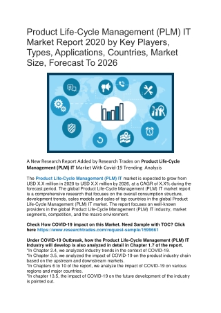 Product Life-Cycle Management (PLM) IT Market