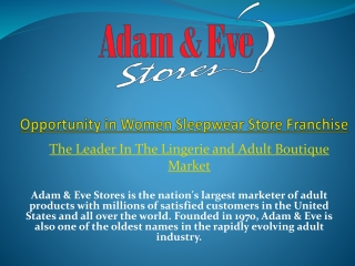 Opportunity in Ladies Sleepwear Store Franchise