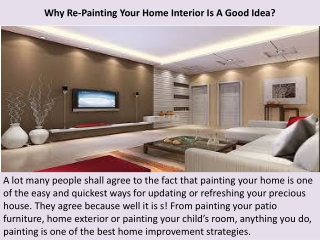 Residential Painting Services Santa Barbara | Why Re-Painting Your Home Interior Is A Good Idea?