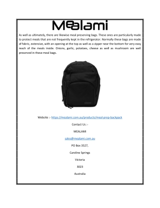 Mealami Unisex Meal Prep Camo Backpack at Fair Price