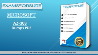 Download Genuine AZ-303 dumps In Just 24 Hours from Examsforsure.com