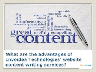 What are the advantages of Invoidea Technologies' website content writing services?