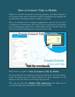 How to Connect Tally to Mobile