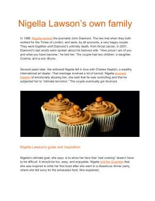 Nigella Lawson’s own family