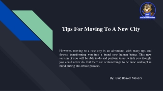 Tips For Moving To A New City