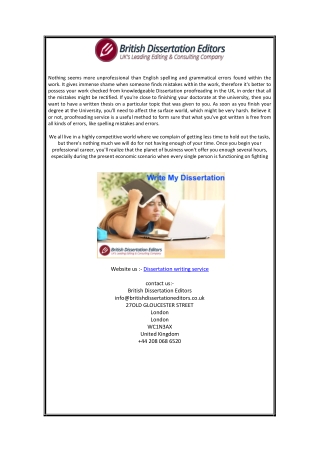 Best Dissertation Writing Service | British Dissertation Editors.co.uk