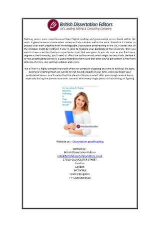 Cheap Dissertation Proofreading | British Dissertation Editors.co.uk