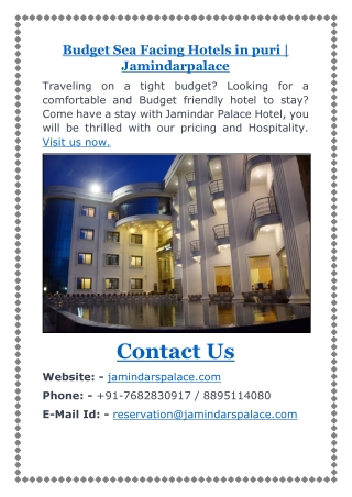 Budget Sea Facing Hotels In puri | Jamindarpalace