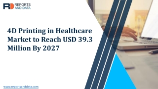 4D Printing in Healthcare market Trend, Segmentation And Forecast To 2027