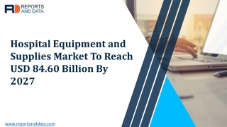 Hospital Equipment and Supplies Market Size, Share, Growth, Analysis Forecast to 2027