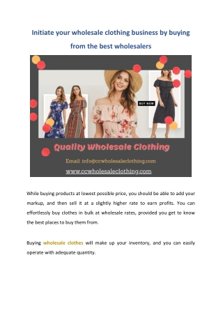 Initiate your wholesale clothing business by buying from the best wholesalers