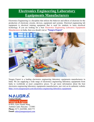 Electronics Engineering Laboratory Equipments Manufacturers