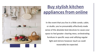 Buy stylish kitchen appliances from online